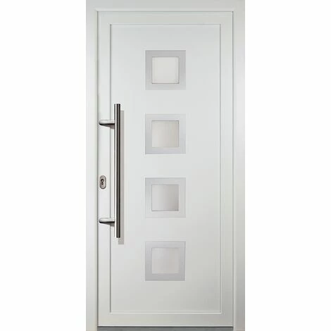 MEETH Portes D'entrée Aluminium Modèle 84, Intérieur: Blanc, Extérieur: Blanc Largeur: 88cm, Hauteur: 200cm, Sens D'ouverture: Tirant Gauche 1 MEETH Portes D'entrée Aluminium Modèle 84, Intérieur: Blanc, Extérieur: Blanc Largeur: 88cm, Hauteur: 200cm, Sens D'ouverture: Tirant Gauche