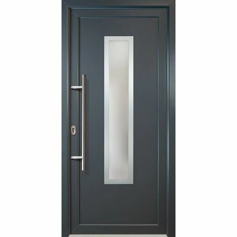 MEETH Portes D'entrée Aluminium Modèle 32, Intérieur: Titan, Extérieur: Titan Largeur: 88cm, Hauteur: 200cm, Sens D'ouverture: Tirant Gauche 1 MEETH Portes D'entrée Aluminium Modèle 32, Intérieur: Titan, Extérieur: Titan Largeur: 88cm, Hauteur: 200cm, Sens D'ouverture: Tirant Gauche