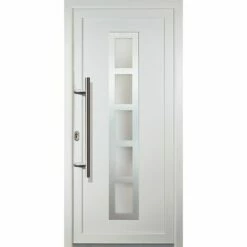 MEETH Portes D'entrée Classique Modèle 51, Intérieur: Blanc, Extérieur: Blanc Largeur: 88cm, Hauteur: 200cm, Sens D'ouverture: Tirant Gauche