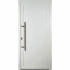 MEETH Portes D'entrée Classique Modèle 01, Intérieur: Blanc, Extérieur: Blanc Largeur: 88cm, Hauteur: 200cm, Sens D'ouverture: Tirant Gauche