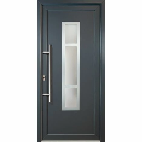 MEETH Portes D'entrée Aluminium Modèle 87, Intérieur: Titan, Extérieur: Titan Largeur: 88cm, Hauteur: 200cm, Sens D'ouverture: Tirant Gauche 1 MEETH Portes D'entrée Aluminium Modèle 87, Intérieur: Titan, Extérieur: Titan Largeur: 88cm, Hauteur: 200cm, Sens D'ouverture: Tirant Gauche