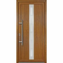 MEETH Portes D'entrée Exklusiv Modèle 38, Intérieur: Golden Oak, Extérieur: Golden Oak Largeur: 88cm, Hauteur: 200cm, Sens D'ouverture: Tirant Gauche