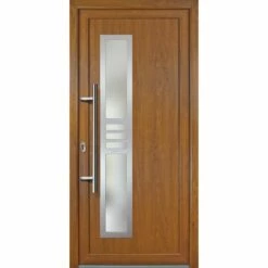 MEETH Portes D'entrée Exklusiv Modèle 53, Intérieur: Golden Oak, Extérieur: Golden Oak Largeur: 88cm, Hauteur: 200cm, Sens D'ouverture: Tirant Gauche