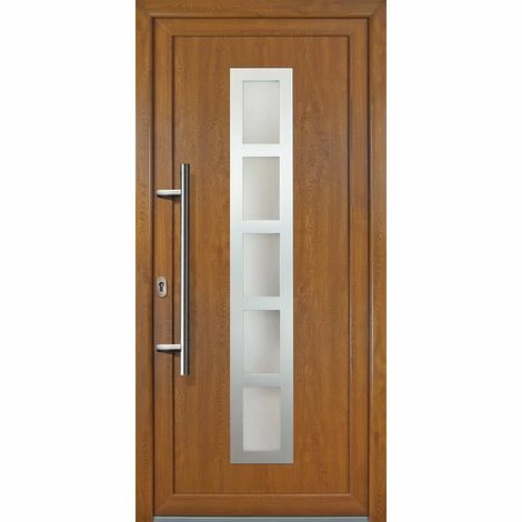 MEETH Portes D'entrée Exklusiv Modèle 51, Intérieur: Golden Oak, Extérieur: Golden Oak Largeur: 88cm, Hauteur: 200cm, Sens D'ouverture: Tirant Gauche 1 MEETH Portes D'entrée Exklusiv Modèle 51, Intérieur: Golden Oak, Extérieur: Golden Oak Largeur: 88cm, Hauteur: 200cm, Sens D'ouverture: Tirant Gauche