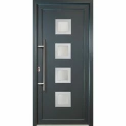 MEETH Portes D'entrée Exklusiv Modèle 84, Intérieur: Titan, Extérieur: Titan Largeur: 88cm, Hauteur: 200cm, Sens D'ouverture: Tirant Gauche