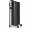 SUPRA Radiateur Mobile Bain D'huile 1500W Thermostat Réglable Minuterie - Noir