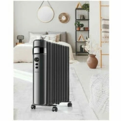 SUPRA Radiateur Mobile Bain D'huile 2500W Thermostat Réglable Minuterie - Noir -Meeth Soldes Boutique 42009495 4