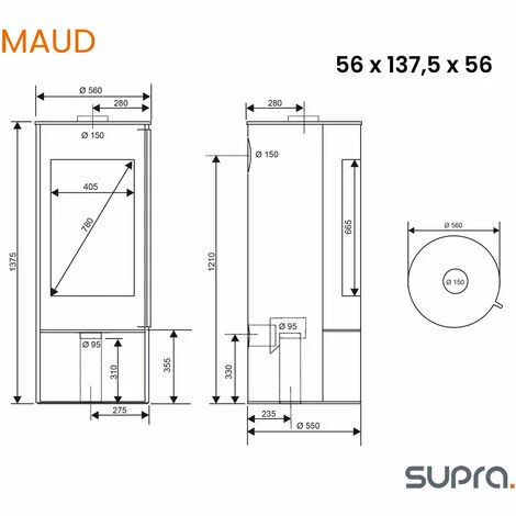 Poêle à Bois étanche Supra Maud - Noir 4 Poêle à Bois étanche Supra Maud - Noir – Image 4