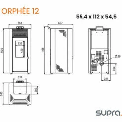 Poêle à Granulés De Bois 11.9kw Blanc - Supra - Orphee 12 Blanc - Blanc/noir -Meeth Soldes Boutique 68204299 5