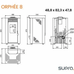 Poêle à Granulés De Bois 8kw Noir - Supra - Orphee 8 Noir - Noir -Meeth Soldes Boutique 68204301 4