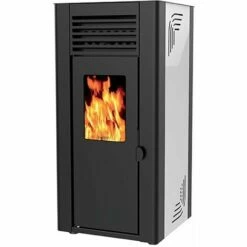 Poêle à Granulés De Bois 10kw Blanc - Supra - Orphee 10 Blanc - Blanc/noir