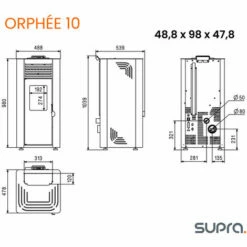 Poêle à Granulés De Bois 10kw Noir - Supra - Orphee 10 Noir - Noir -Meeth Soldes Boutique 68204303 3