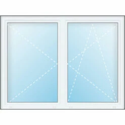 MEETH FENÊTRE PVC, Triple Vitrage - L'économie D'énergie Uw 0,86 - Blanc/blanc, 2 Vantaux á Battue, Largeur 100 Cm, Hauteur 100 Cm